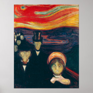 Angst van Edvard Munch -  kunst Poster