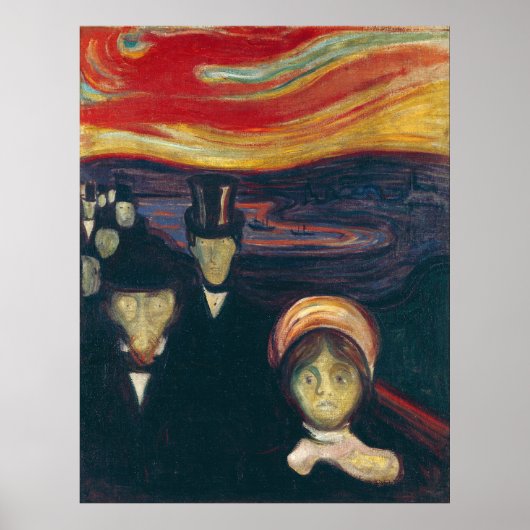 Angst van Edvard Munch -  kunst Poster (Voorkant)