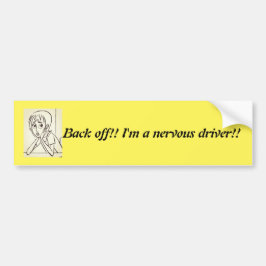 Angst Verhoogd design cartoon geel Bumpersticker