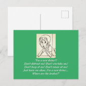 Angst Verhoogde vrouw cartoon groen Briefkaart (Voorkant / Achterkant)