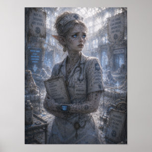 Angst / Verpleegster / Psychiatrisch Ziekenhuis Poster