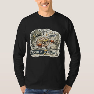Angst versus realiteit Grappige mentale gezondheid T-shirt