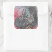 Angst Vierkante Sticker (Tas)