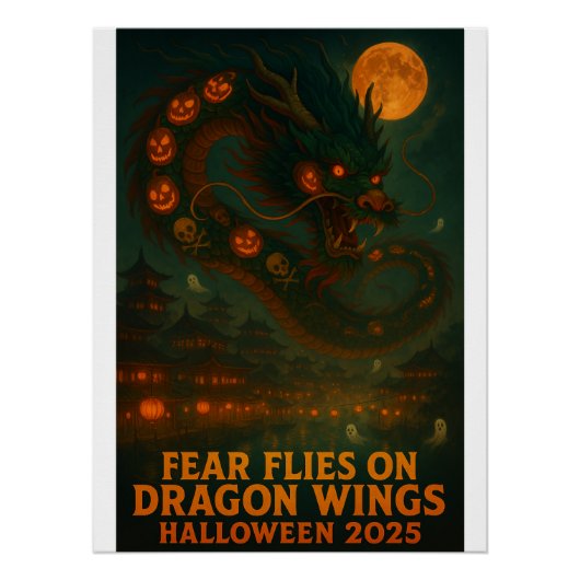 Angst vliegt op drakenvleugels - Halloween 2025 Perfect Poster (Voorkant)