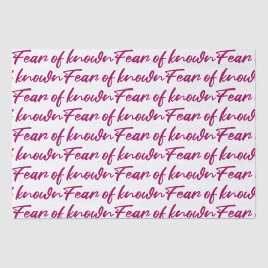 Angst voor bekende tissuepapier (Voorkant)