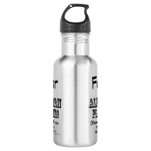 Angst voor de alforensespeler waterfles (Voorkant)