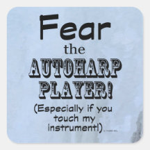 Angst voor de Autoharp Player Square Sticker