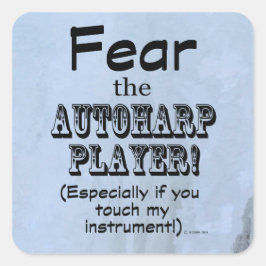 Angst voor de Autoharp Player Square Sticker