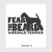 Angst voor de Baard Decal voor Airedale Terrier Lo Sticker (Vel)