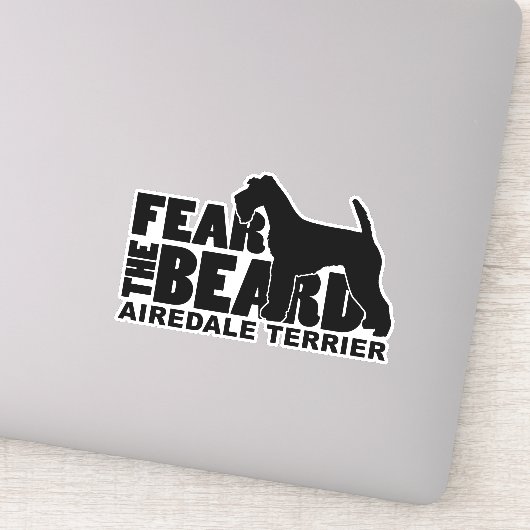 Angst voor de Baard Decal voor Airedale Terrier Lo Sticker (Detail)