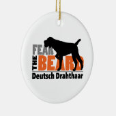 Angst voor de baard - Deutsch Drahthaar Keramisch Ornament (Rechts)