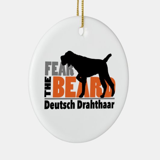 Angst voor de baard - Deutsch Drahthaar Keramisch Ornament (Rechts)