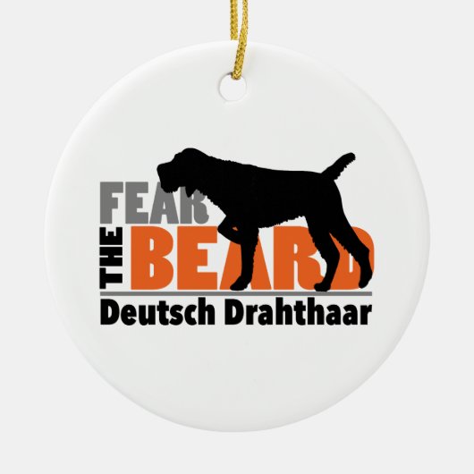Angst voor de baard - Deutsch Drahthaar Keramisch Ornament (Voorkant)