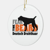 Angst voor de baard - Deutsch Drahthaar Keramisch Ornament (Links)