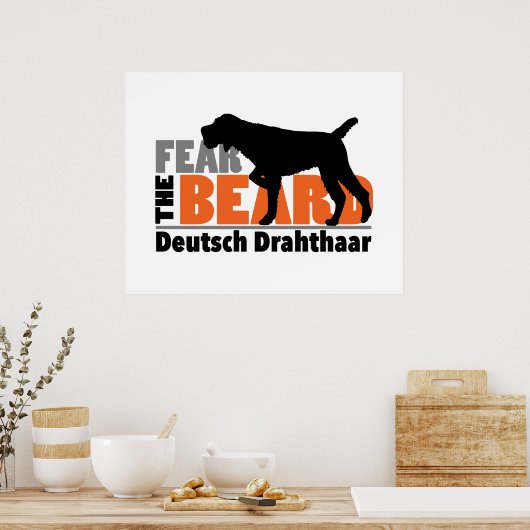 Angst voor de baard - Deutsch Drahthaar Poster (Keuken)