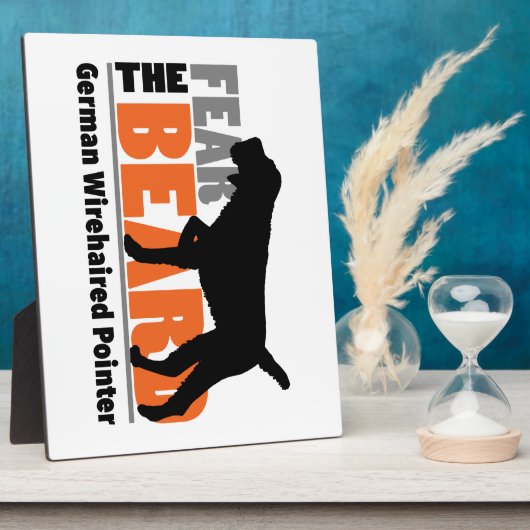 Angst voor de baard - Duitse Wirehaire Pointer Fotoplaat (Zijkant)