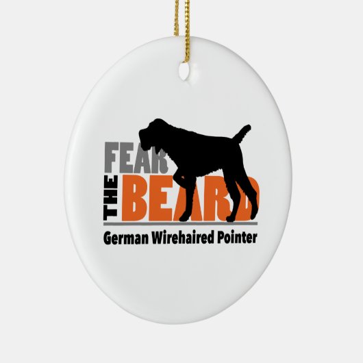 Angst voor de baard - Duitse Wirehaire Pointer Keramisch Ornament (Rechts)