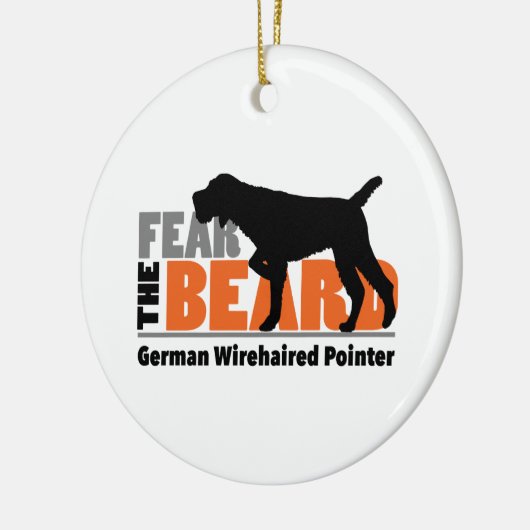 Angst voor de baard - Duitse Wirehaire Pointer Keramisch Ornament (Links)