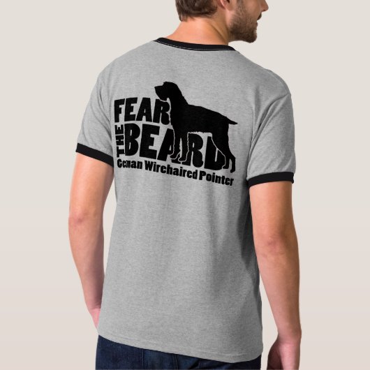 Angst voor de baard - Duitse Wirehaire Pointer T-shirt (Achterkant)