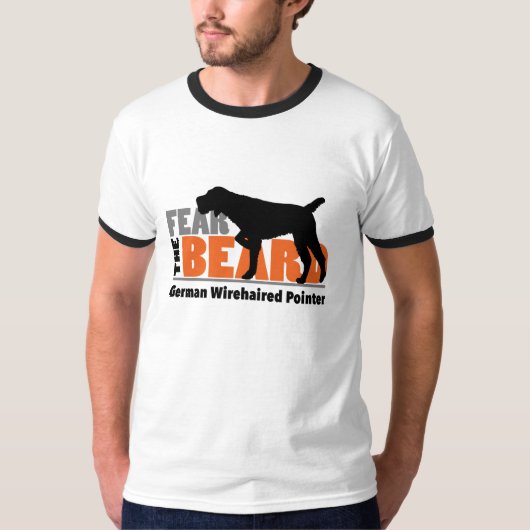 Angst voor de baard - Duitse Wirehaire Pointer T-shirt (Voorkant)