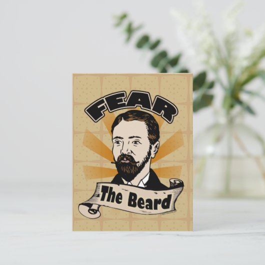 Angst voor de baard, Funny Mustache Briefkaart (Staand voorkant)
