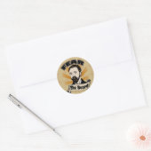 Angst voor de baard, Funny Mustache Ronde Sticker (Envelop)