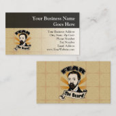 Angst voor de baard, Funny Mustache Visitekaartje (Voorkant / Achterkant)