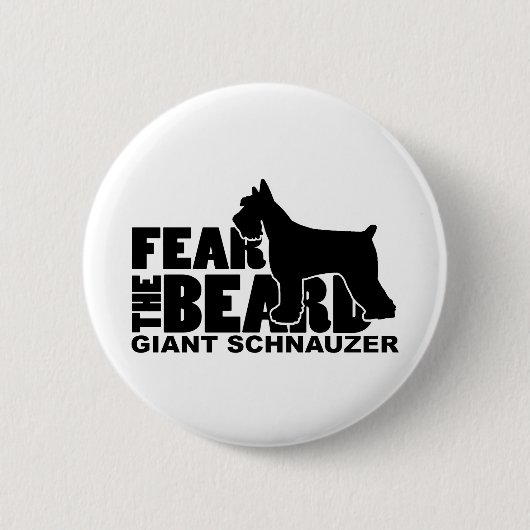Angst voor de baard - Giant Schnauzer Ronde Button 5,7 Cm (Voorkant)