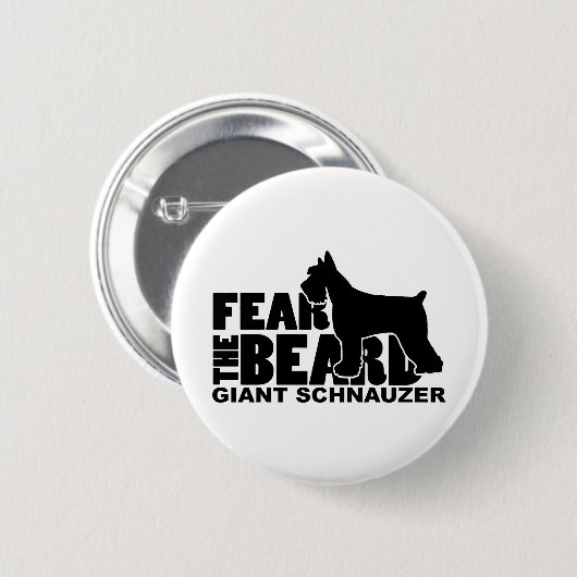 Angst voor de baard - Giant Schnauzer Ronde Button 5,7 Cm (Voorkant /achterkant)