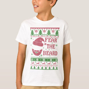 Angst voor de baard met lelijke kerst t-shirt