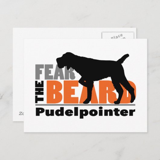 Angst voor de baard - Pudelpointer Briefkaart (Voorkant / Achterkant)