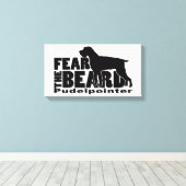 Angst voor de baard - Pudelpointer Gear Canvas Afdruk (Insitu (Houten vloer))