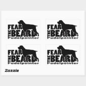 Angst voor de baard - Pudelpointer Gear Rechthoekige Sticker (Vel)