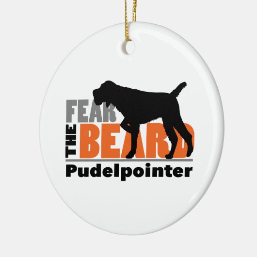 Angst voor de baard - Pudelpointer Keramisch Ornament (Links)