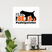Angst voor de baard - Pudelpointer Poster (Thuiskantoor)
