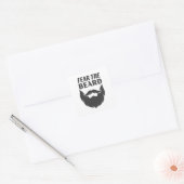 Angst voor de baard vierkante sticker (Envelop)