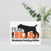 Angst voor de baard - Wirehares Pointing Griffon Briefkaart (Staand voorkant)