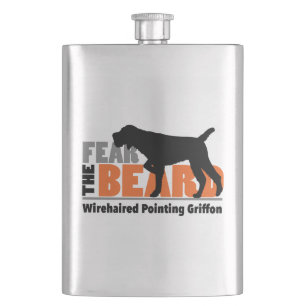 Angst voor de baard - Wirehares Pointing Griffon Heupfles