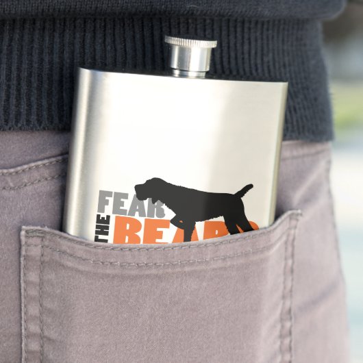 Angst voor de baard - Wirehares Pointing Griffon Heupfles (Voorbeeld)