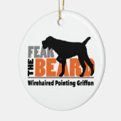 Angst voor de baard - Wirehares Pointing Griffon Keramisch Ornament (Links)