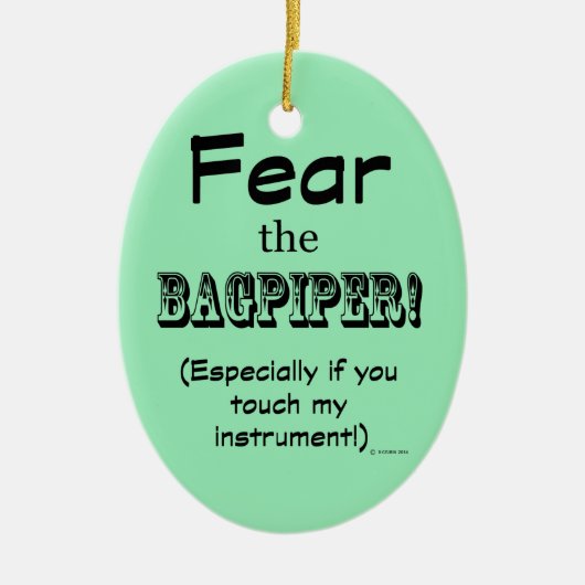 Angst voor de Bagpiper Keramisch Ornament (Voorkant)