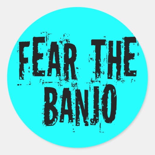 Angst voor de Banjo Ronde Sticker (Voorkant)
