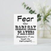 Angst voor de Bari Sax Player Briefkaart (Staand voorkant)
