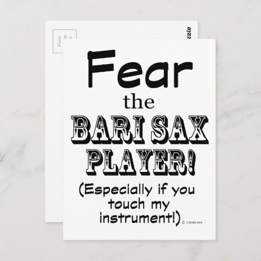 Angst voor de Bari Sax Player Briefkaart (Voorkant / Achterkant)