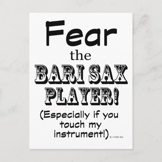 Angst voor de Bari Sax Player Briefkaart (Voorkant)