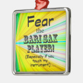Angst voor de Bari Sax Player Metalen Ornament (Links)
