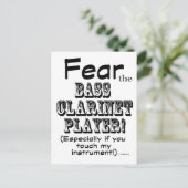 Angst voor de bass Clarinet Player Briefkaart (Staand voorkant)