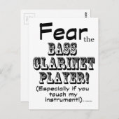 Angst voor de bass Clarinet Player Briefkaart (Voorkant / Achterkant)