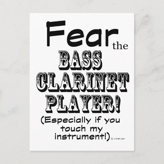 Angst voor de bass Clarinet Player Briefkaart (Voorkant)