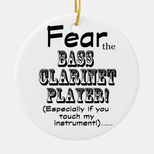 Angst voor de bass Clarinet Player Keramisch Ornament (Voorkant)